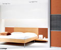 Кожаная панель в дизайне спальни